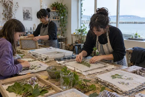 Paper with Pressed Plants