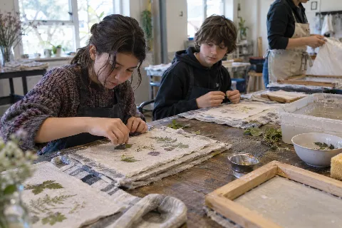 Paper with Pressed Plants
