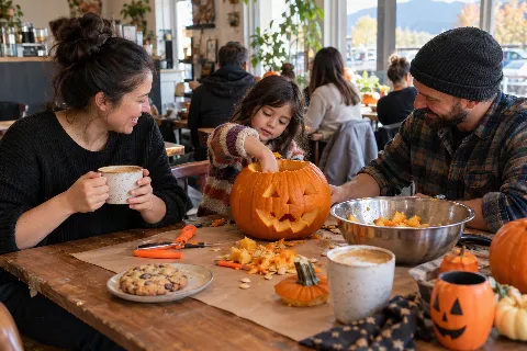 Pumpkin Carving & Coffee at Capilano Café!