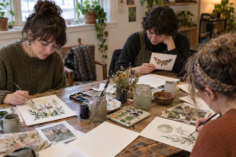 Community creating : Tarot Card Watercolour Painting and Ink