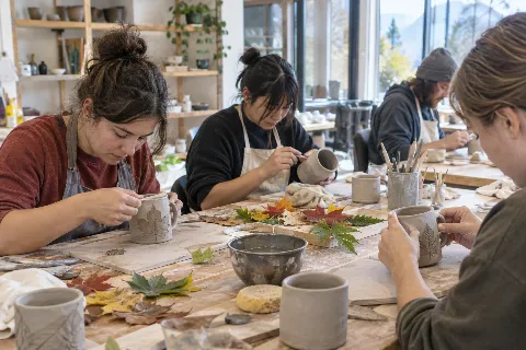 Touch of Clay: Handbuilding Intro Session (Mug), Fall Leaf Edition