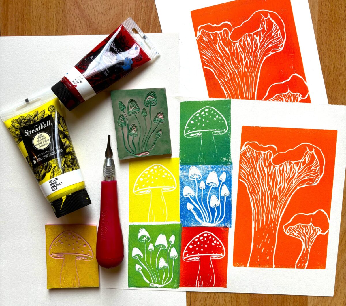 Mushroom Stamp-Making: Linocut Workshop